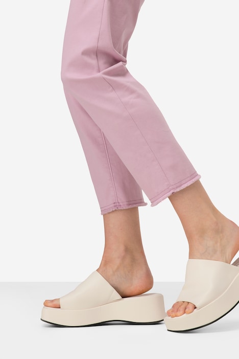 7/8-Slimhose, schmale Passform, 4-Pocket, Fransensaum, mit recyceltem Polyester