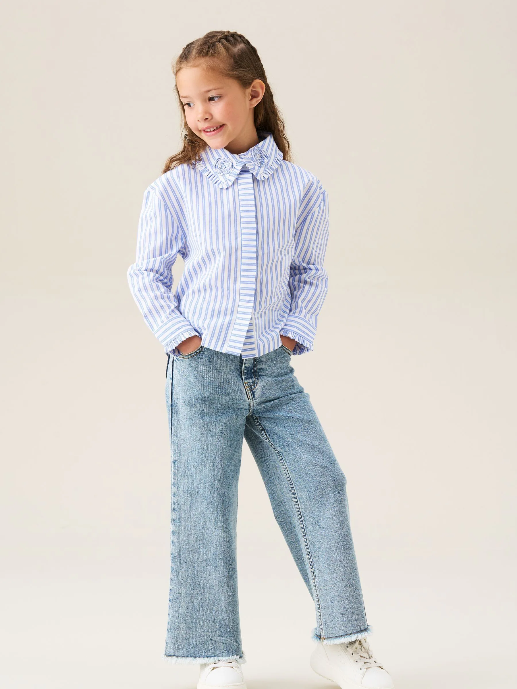 Angel & Rocket Stripe Corsage Collar Shirt
