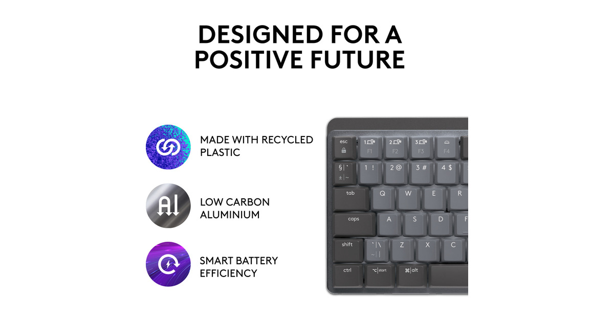 LogitechMX Mechanical Mini, toetsenbord  (Zwart/grijs, US-International, GL Tactile, Bluetooth Low Energy)