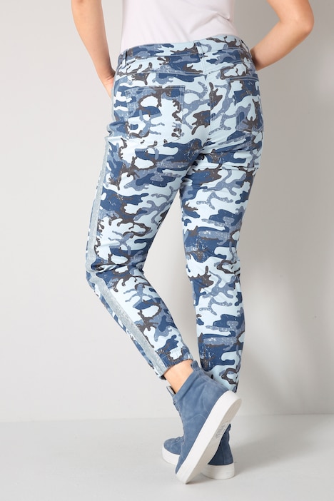Hose, Komfort Fit, Camouflage, Paillettenband, 5-Pocket