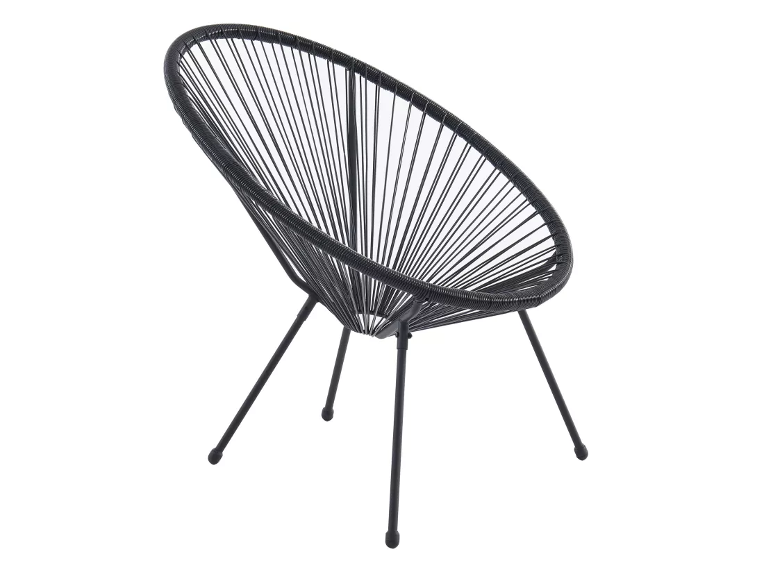 Lot de 2 fauteuils de jardin en fils de résine tressés - Noir - ALIOS III de MYLIA