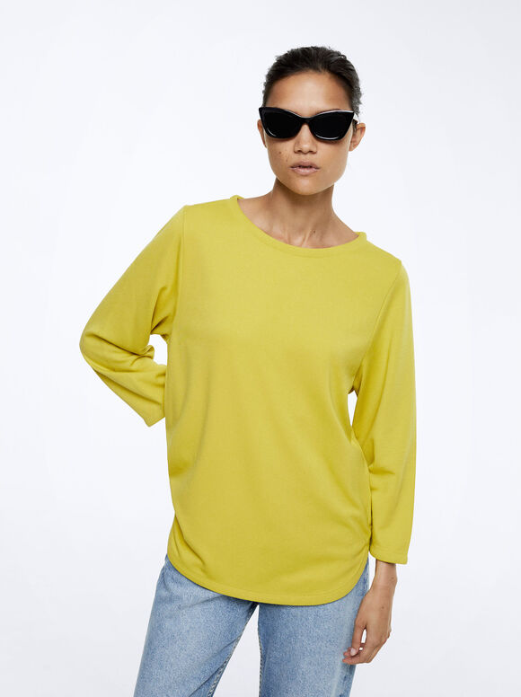 Camiseta de gola redonda - Amarela