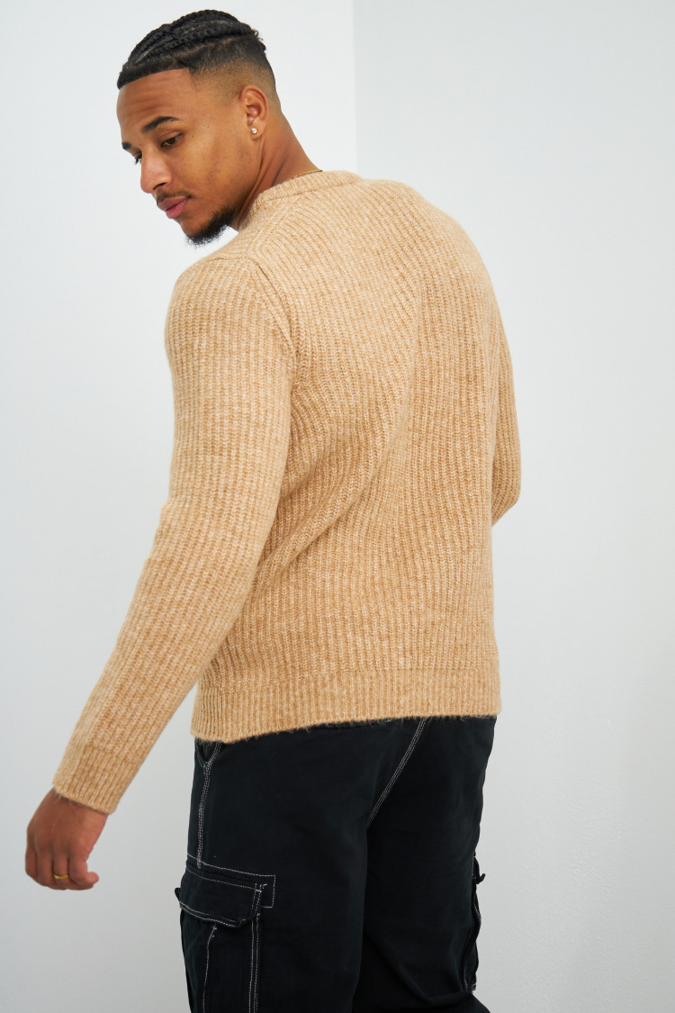Pull en maille beige 