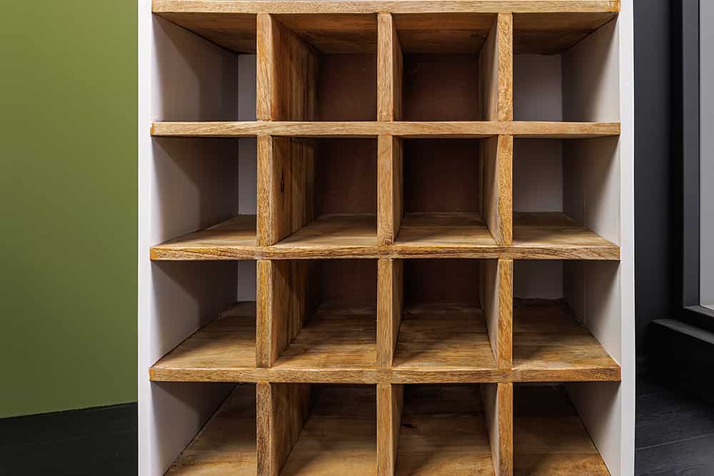 Massivholz Weinregal SEVEN SEAS 180cm weiß natur Mango Flaschenregal
