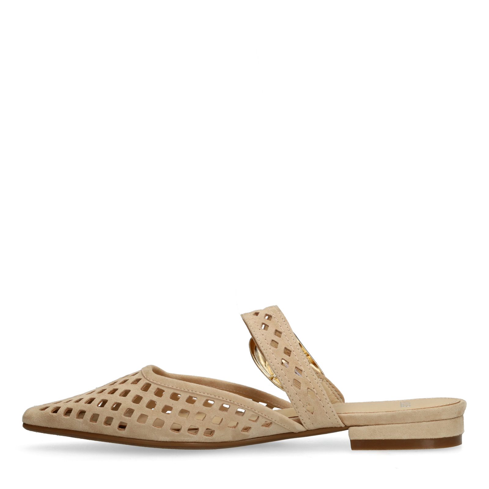 Beige leren instappers
