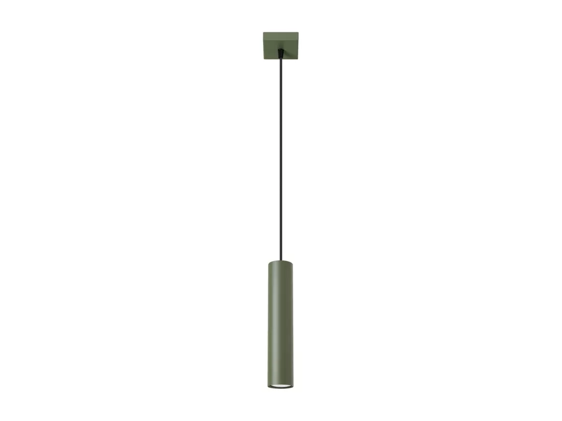 Lampe à suspension Lagos grenier en acier - 1 sources lumineuses - L.8 x H.118 cm - vert olive