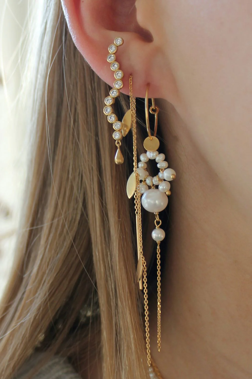 Stine A Three Leaves Earring Goldenen