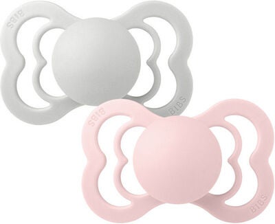 BIBS Supreme Smokk 2-pack Silikon Str 1, Haze/Blossom