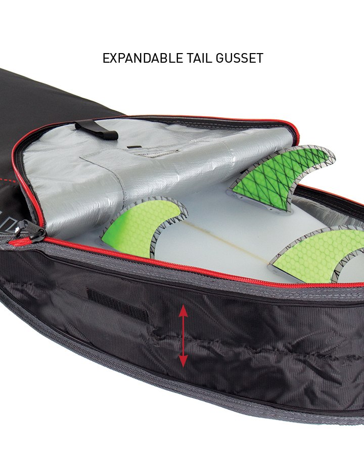 Ocean and earth Housse de surf - Compact Day Fish cover - Black/Red 5'8