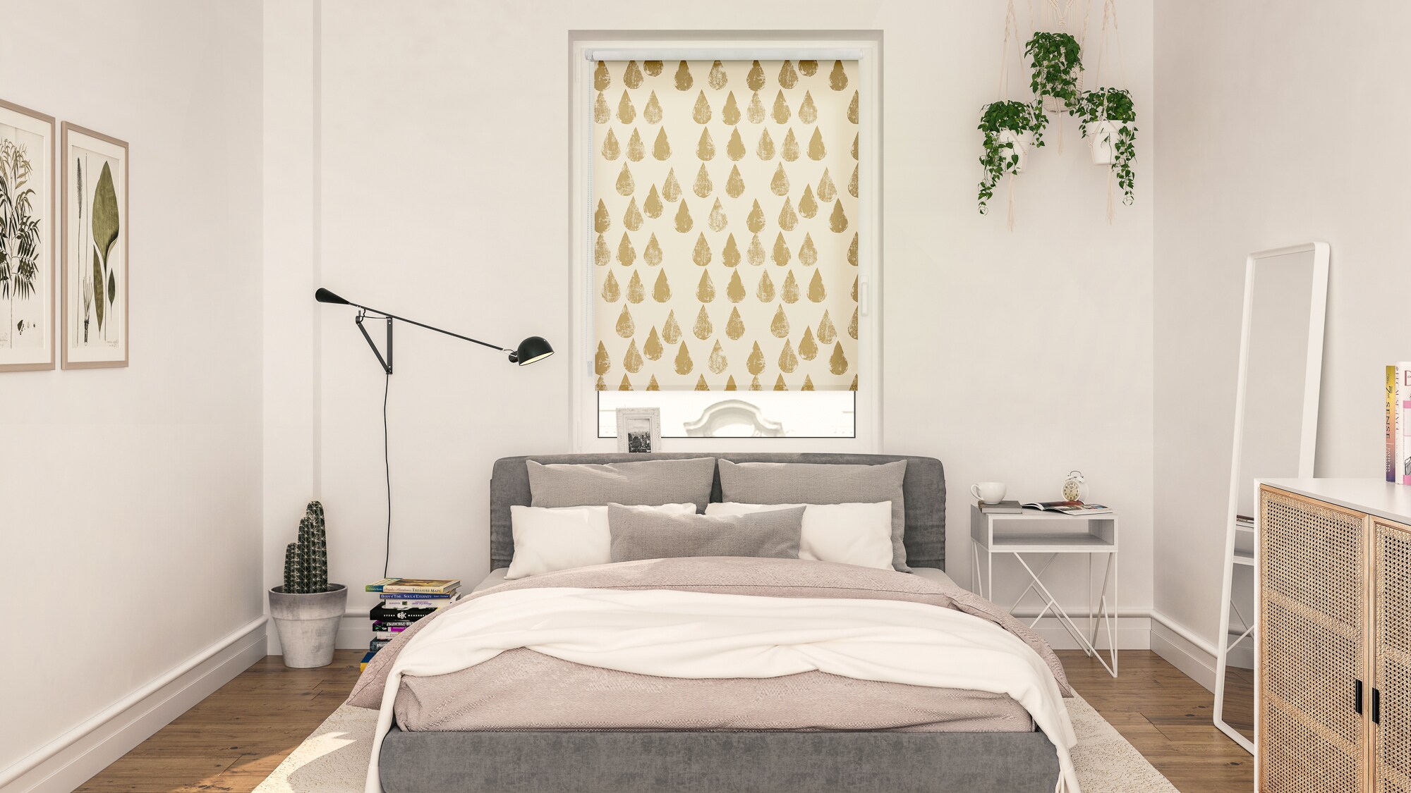 Lichtblick Rollo Klemmfix, ohne Bohren, blickdicht, Golden Drops - Gold