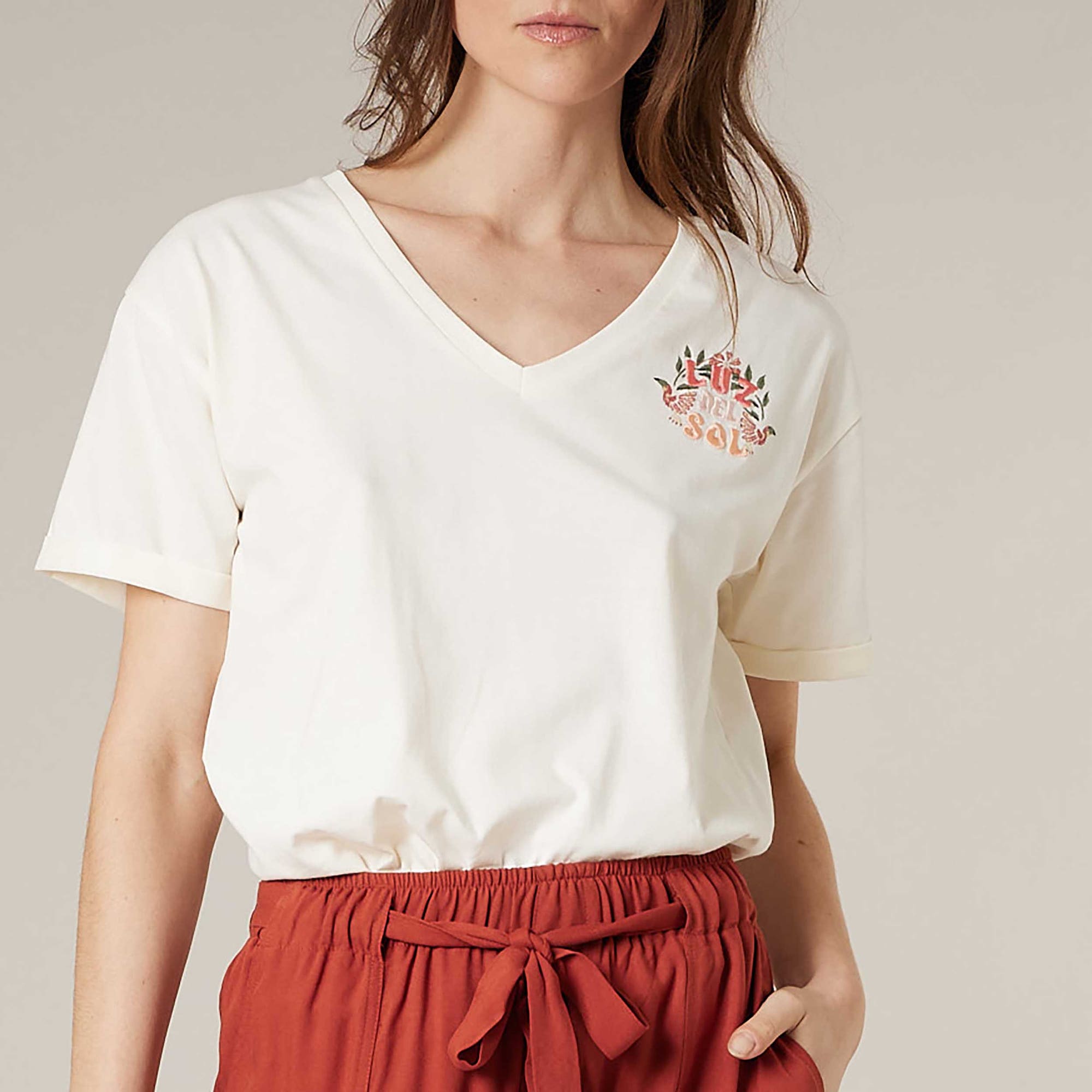 T-shirt Femme beige