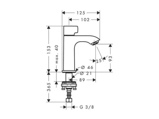 Mitigeur lave-mains HANSGROHE Metris 100 sans tirette ni vidage chrome + nettoyant Briochin
