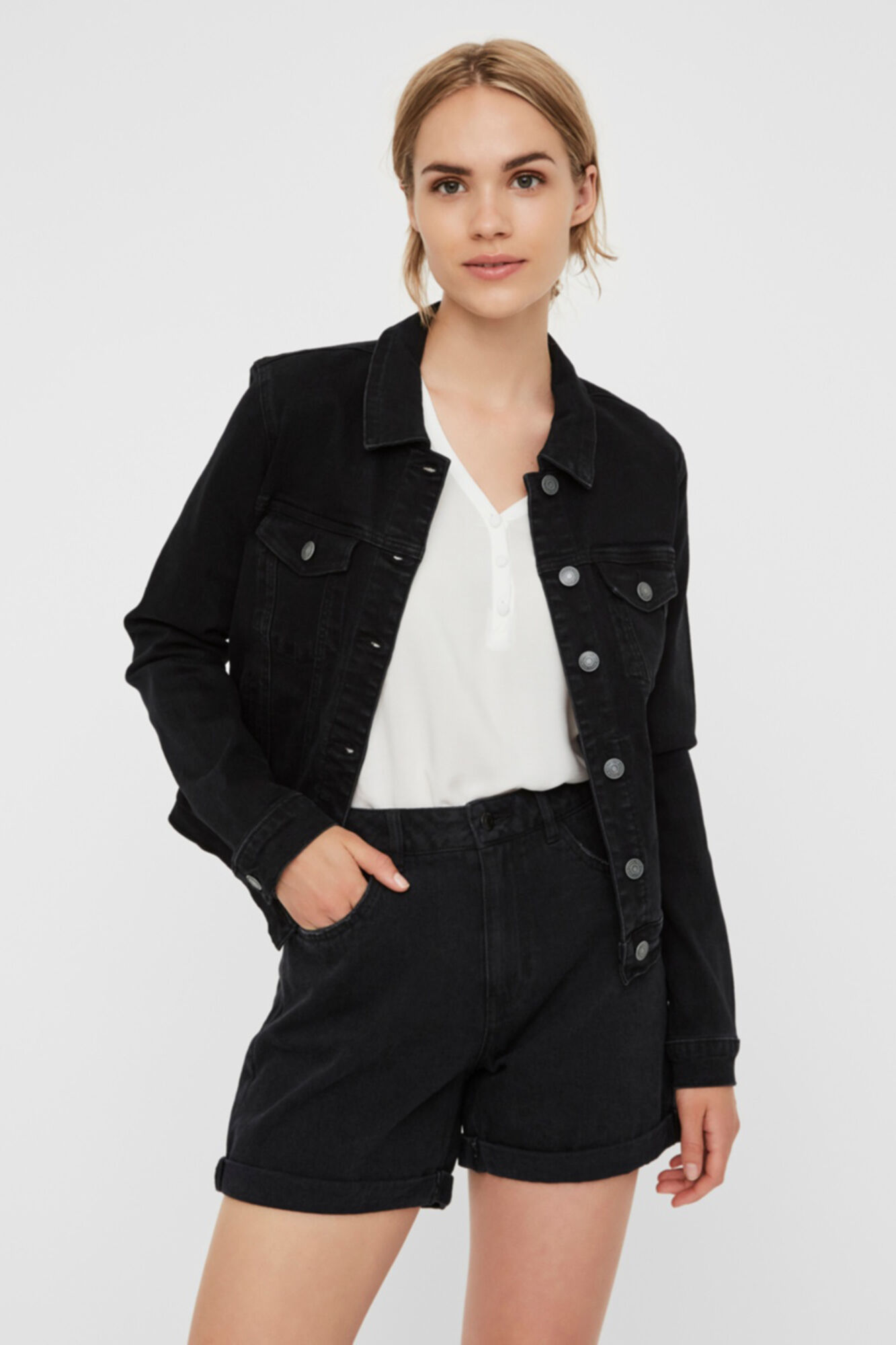 Jaqueta jeans - Preta