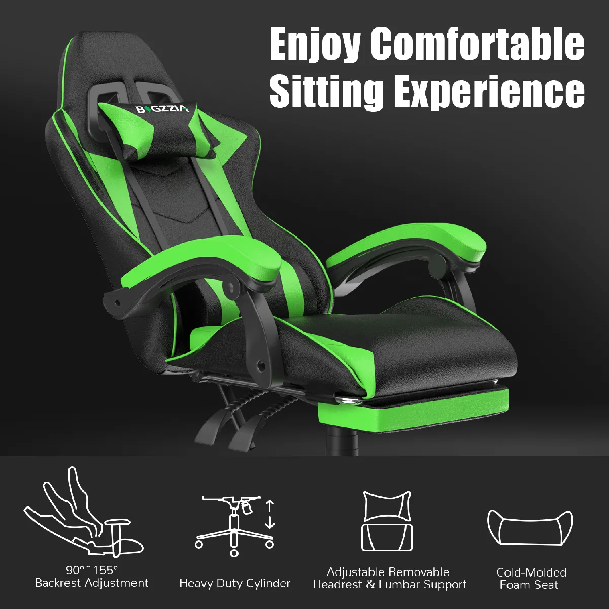 Chaise Gaming Rattantree - Noir Grena