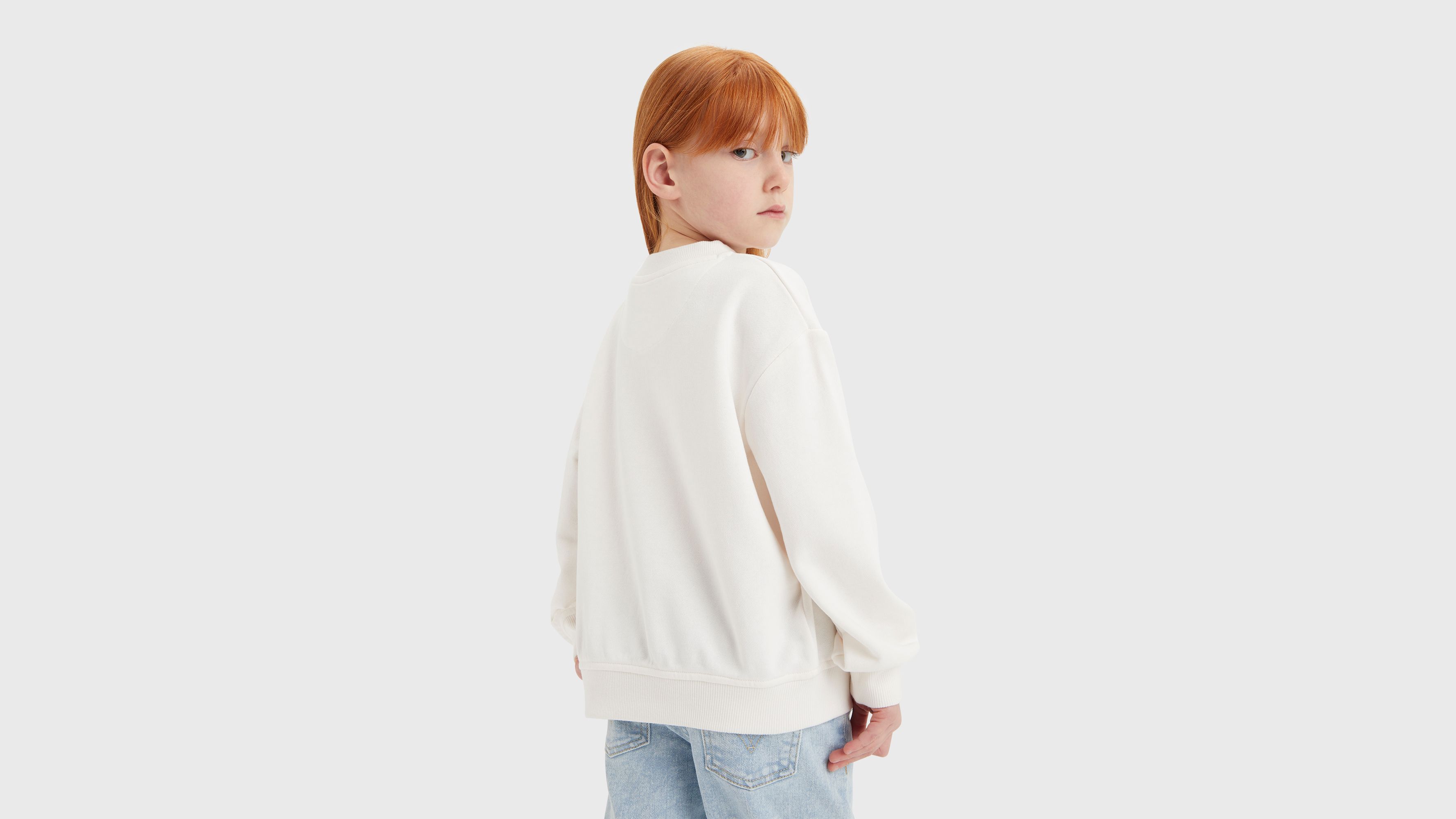 Enfant sweat-shirt à col rond - Sugar Swizzle - Blanc