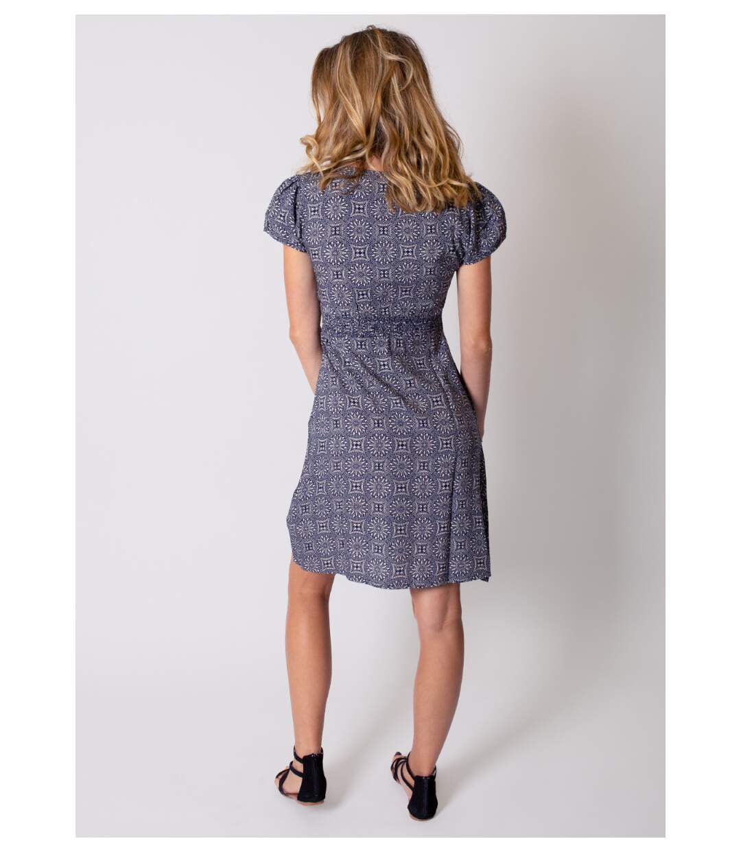Robe courte cintrée TANIA imprimé ethnique Coton Du Monde