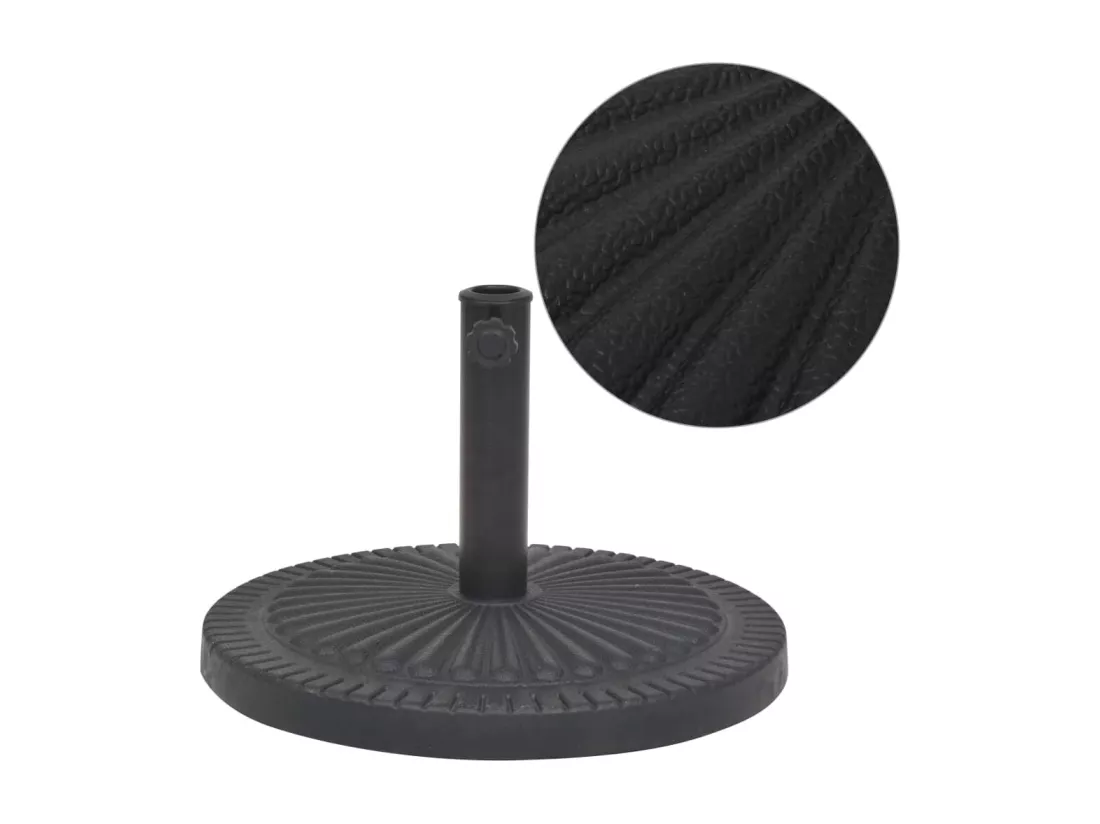 Socle de parasol Résine Rond Noir 14 kg
