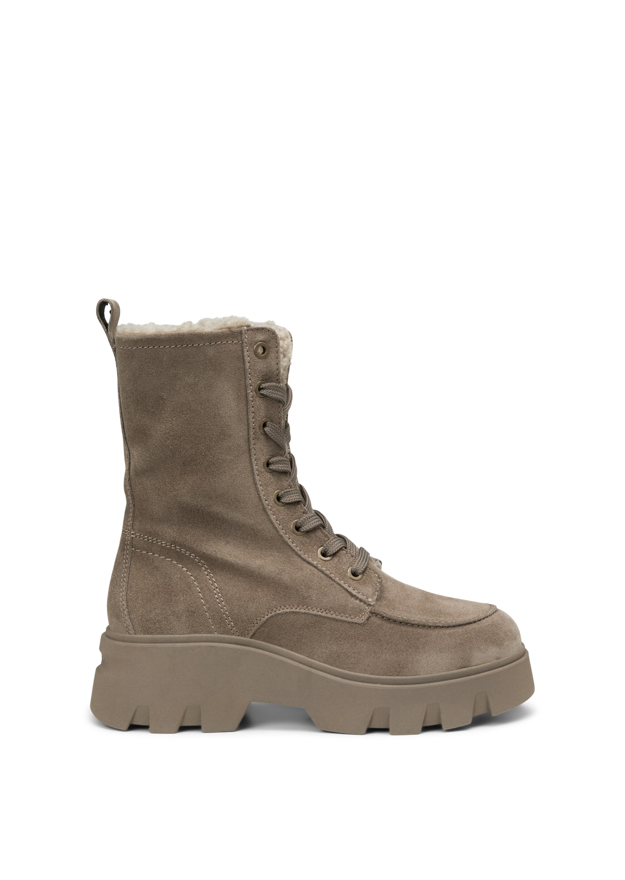 Schnürstiefel aus softem Veloursleder