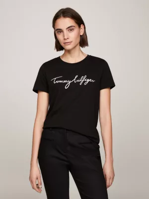 Camiseta Heritage com gola redonda e logo