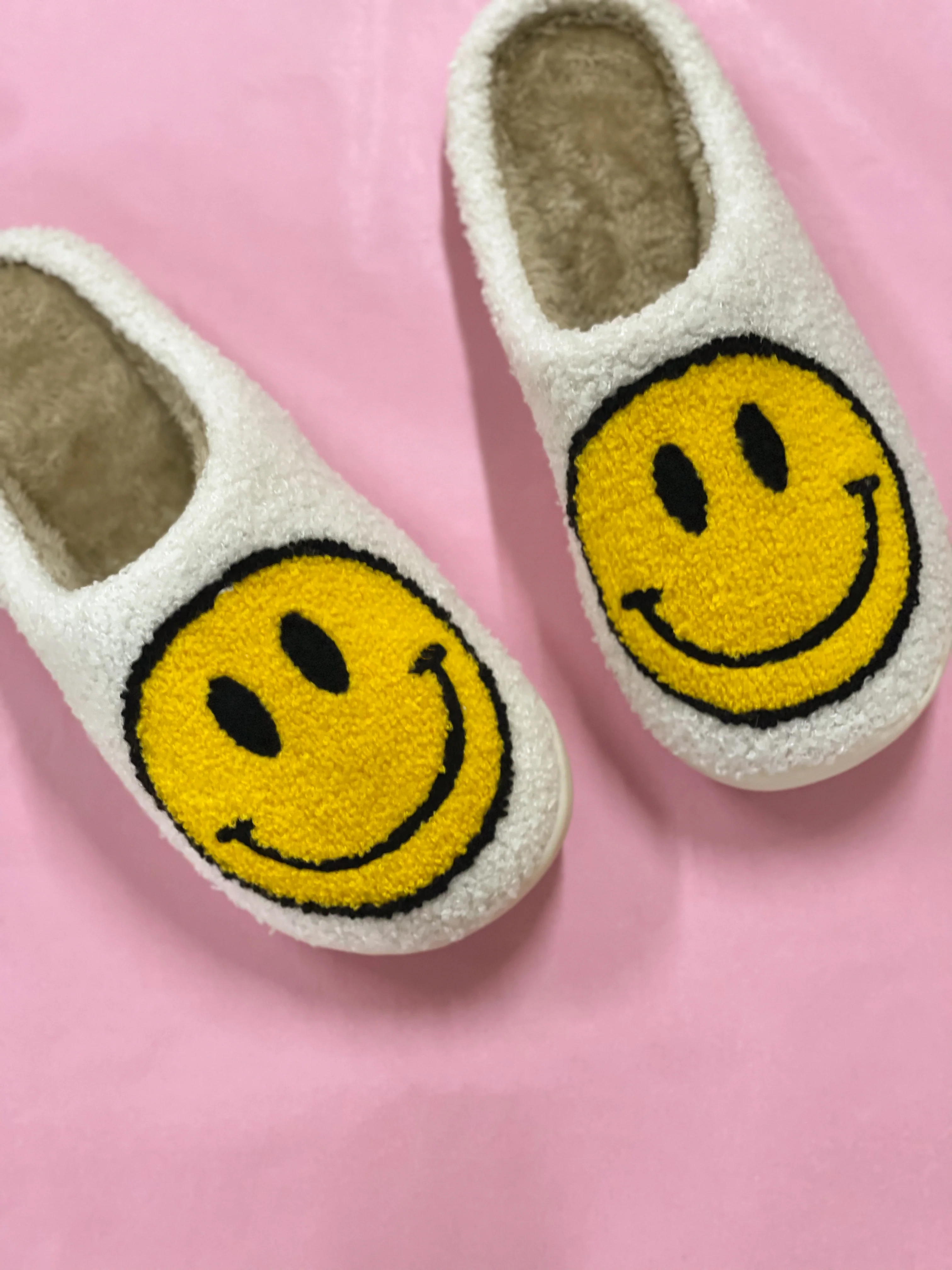 By Stær  Smiley Slippers - hvid/gul