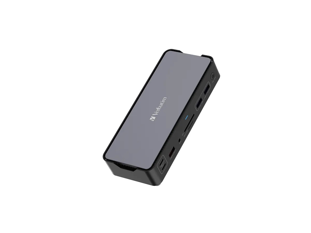 USB C Multiport Dockingstation mit 2x USB C / 4x USB A / 2x HDMI 4K / SD   microSD Kartenleser / RJ45 LAN / Klinke 3.5mm (32171) - Grau