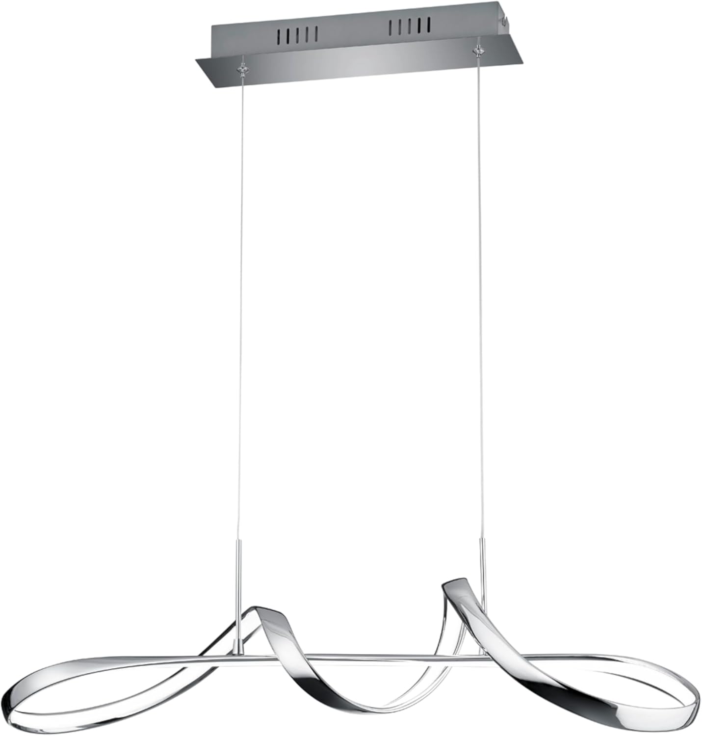 Reality Leuchten LED Pendelleuchte Perugia R37091106, Metall Chrom, inkl. 37 Watt LED, Switch Dimmer