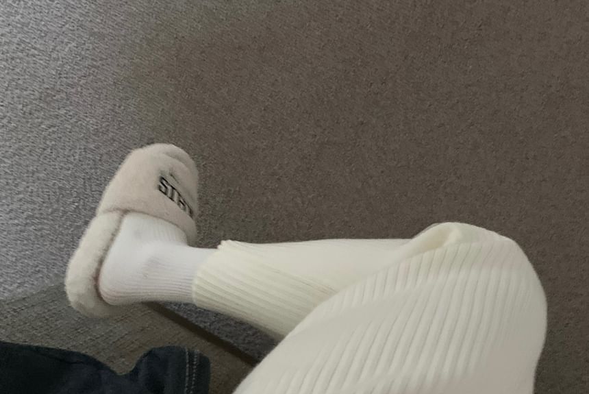 ZENME - Maxi-kokerrok met hoge taille en geribbelde breisels