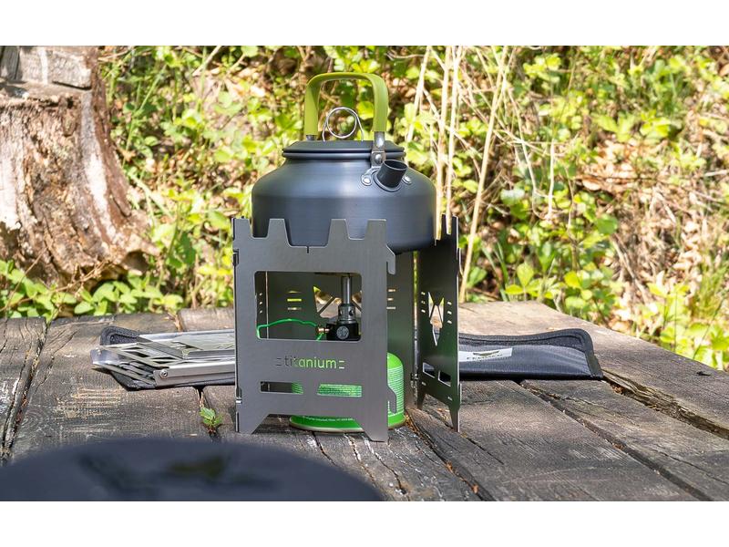 Fennek Grill Campingkocher Hobo Premium, Titan Multifunktionaler Kocher und Grill