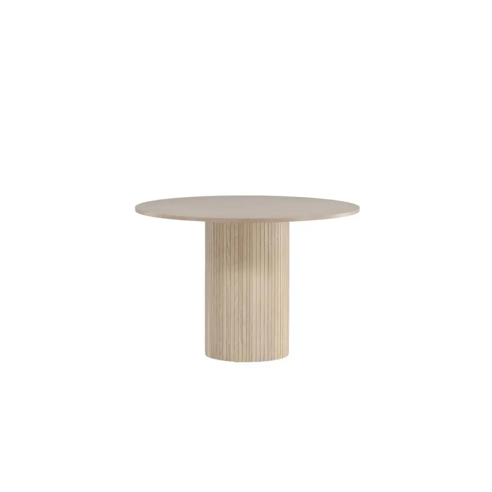 Eettafel Rond Beige 110cm - Fineer - Scandinavisch