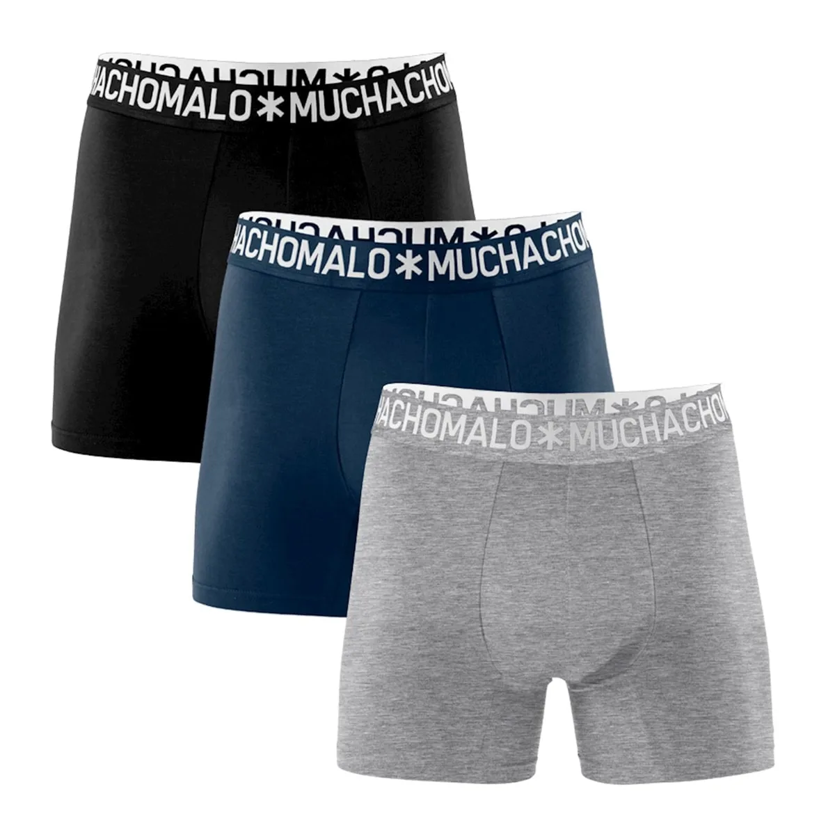 Muchachomalo 1132 COTTON BOXER 3PK BLACK/BLUE/GREY MEL.