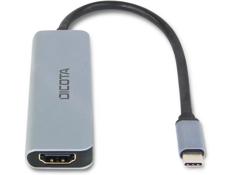 DICOTA USB-Hub USB-C 5-in-1 Multifunktionaler USB-Hub mit 100 Watt Leistung