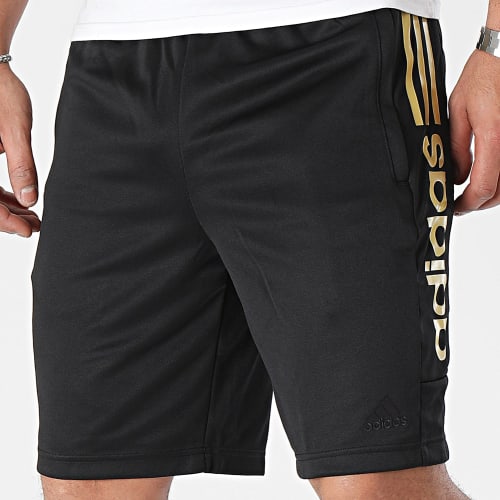 Short Jogging A Bandes Tiro Noir Doré