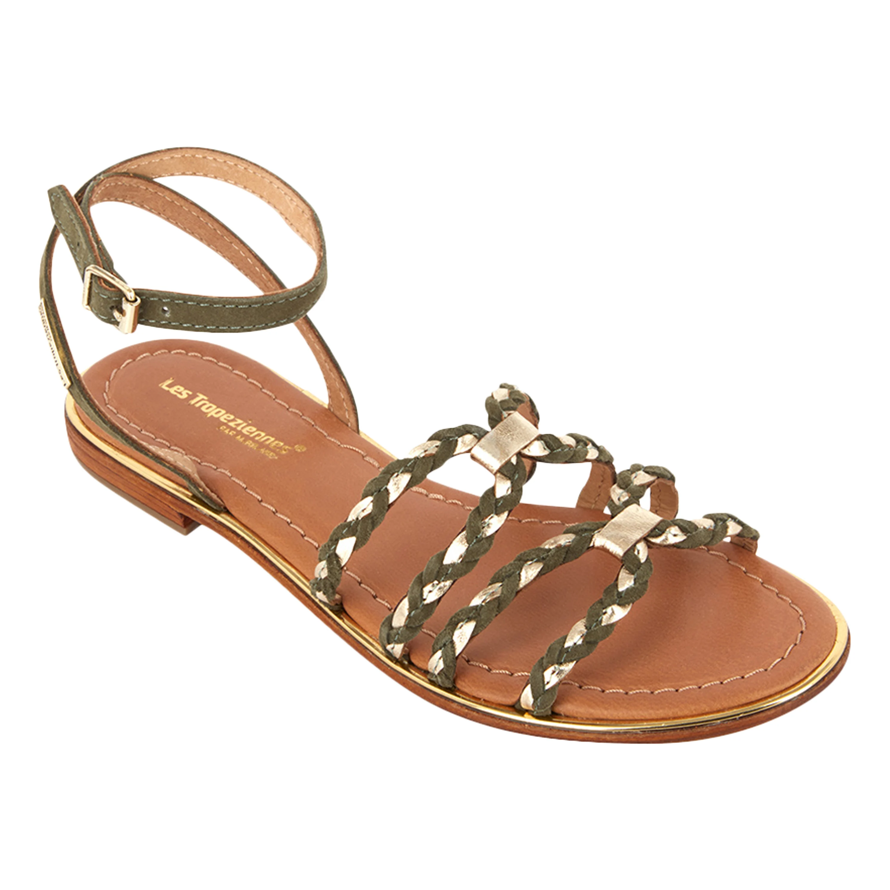 Sandales cuirhomaya | Kaki