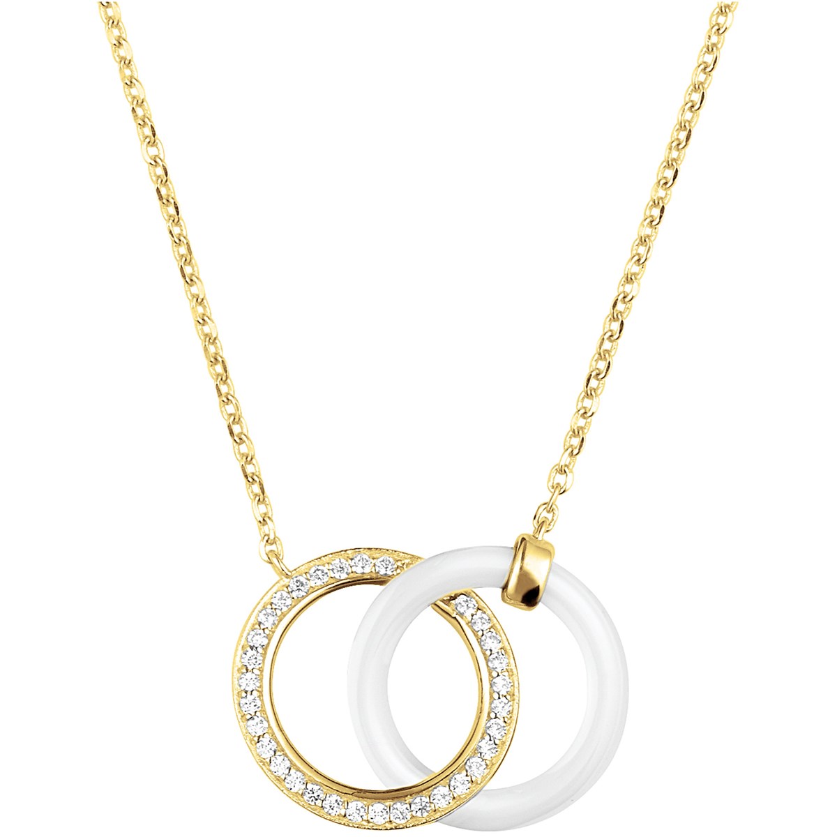 Collier en Plaqué Or avec oxyde de zirconium blanc