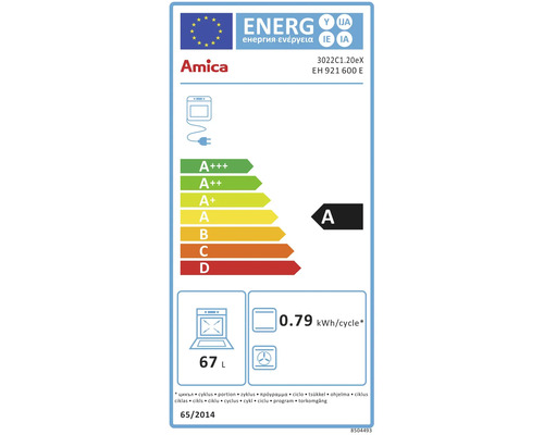 Amica EH 921 600 E oven zonder kookplaat, bruikbaar volume 67 l