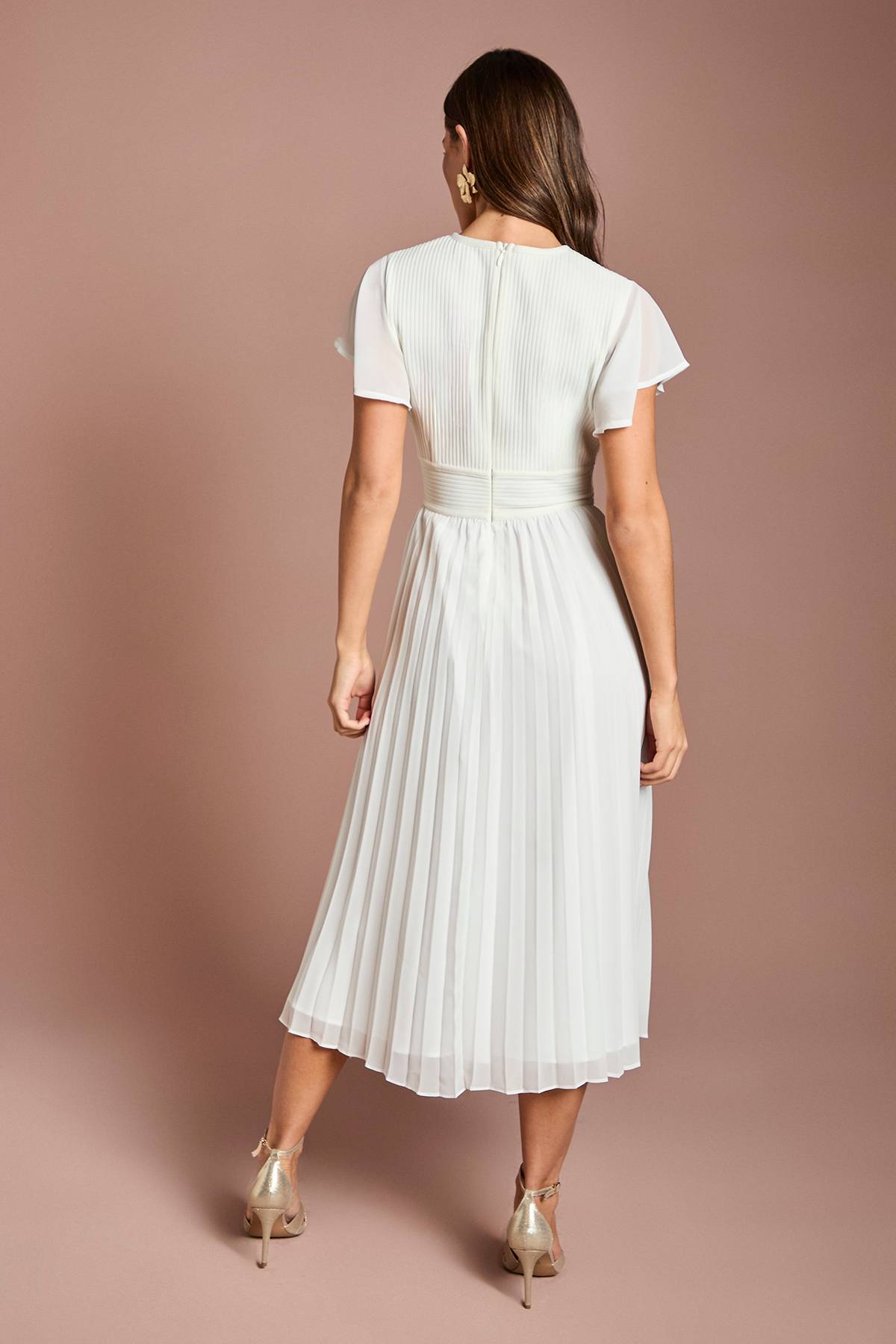 Coast Robe Midi Bandage En Georgette Plissée Avec Détail Nœud