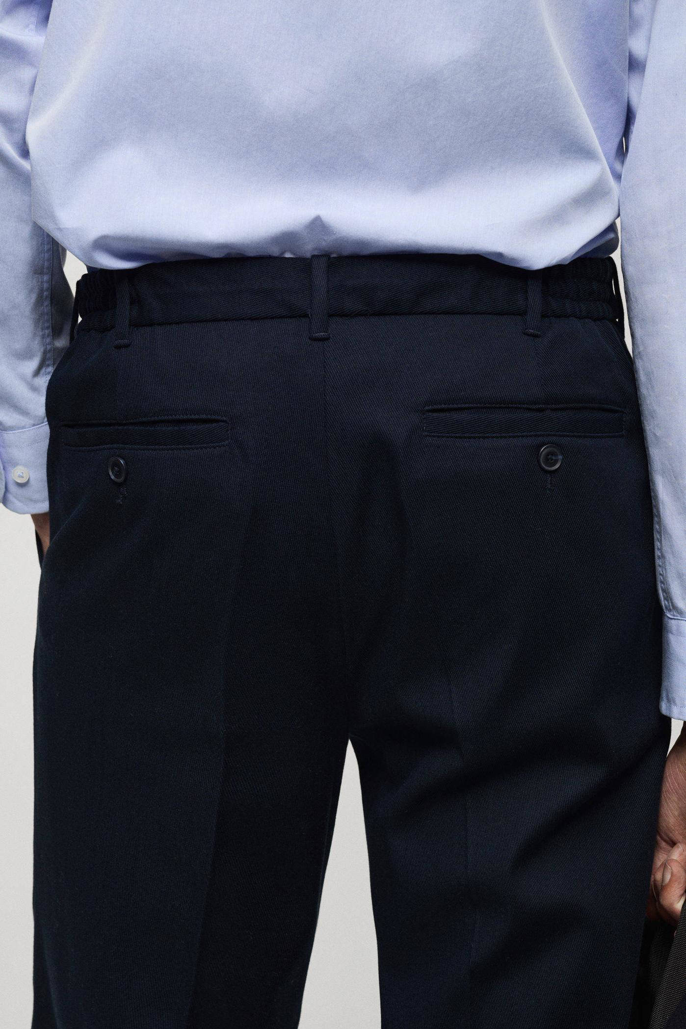Mango Man straight pantalon donkerblauw