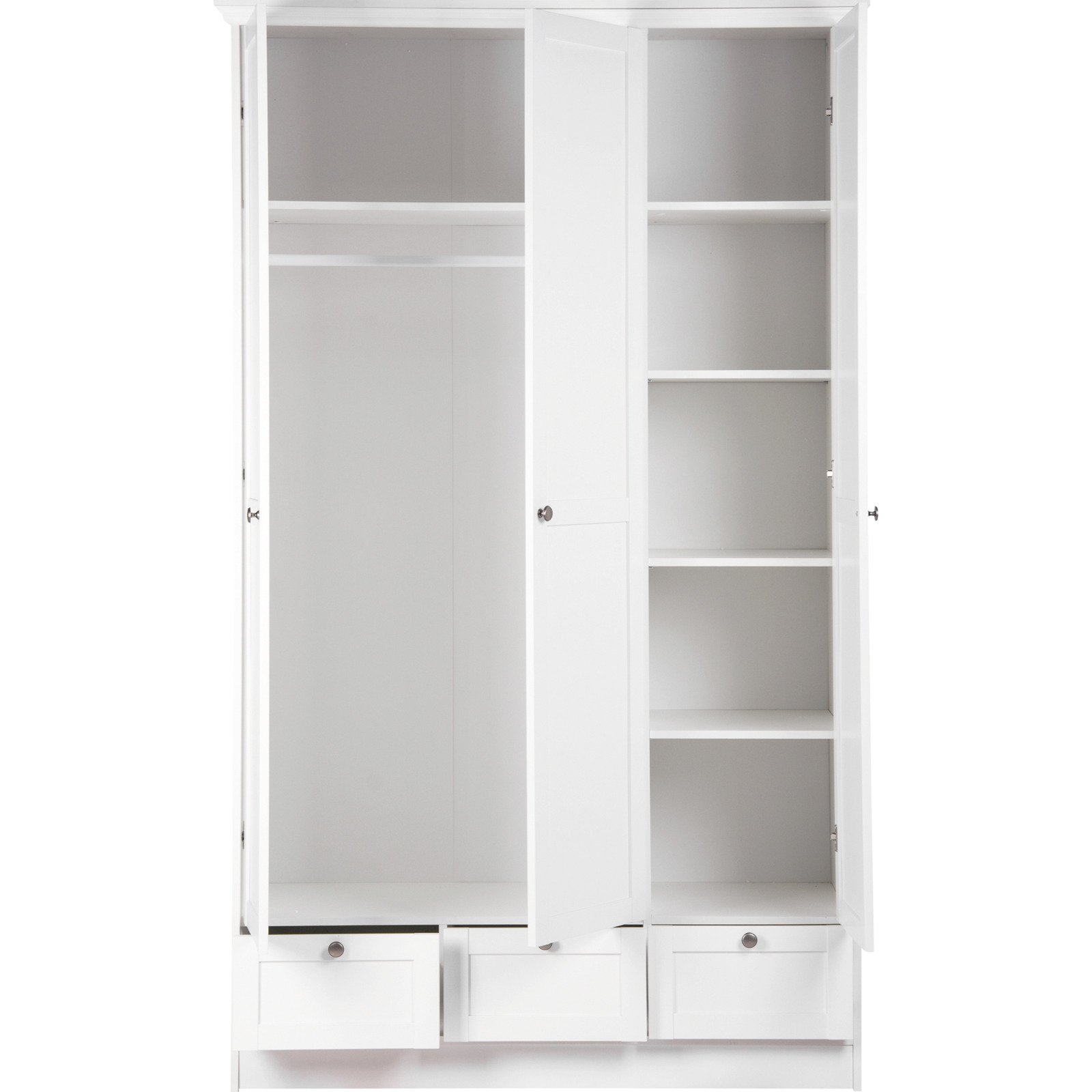 Kleiderschrank Landwood Dekor weiss 120 x 200 x 51 cm
