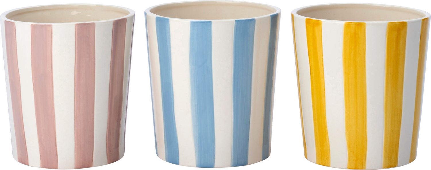 Intratuin bloempot Jake wit / blauw D 19 H 20 cm
