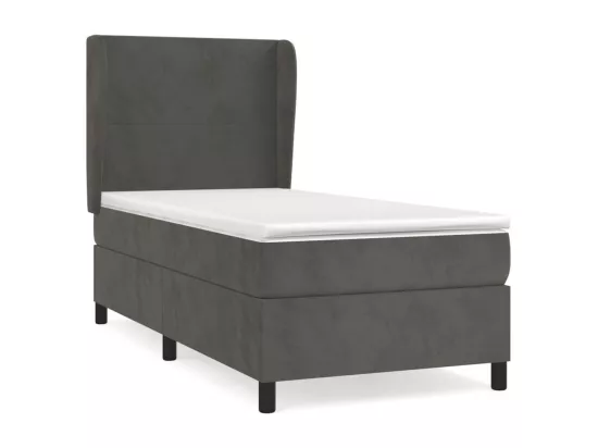 Sommier à lattes de lit avec matelas Gris foncé 100x200 cm