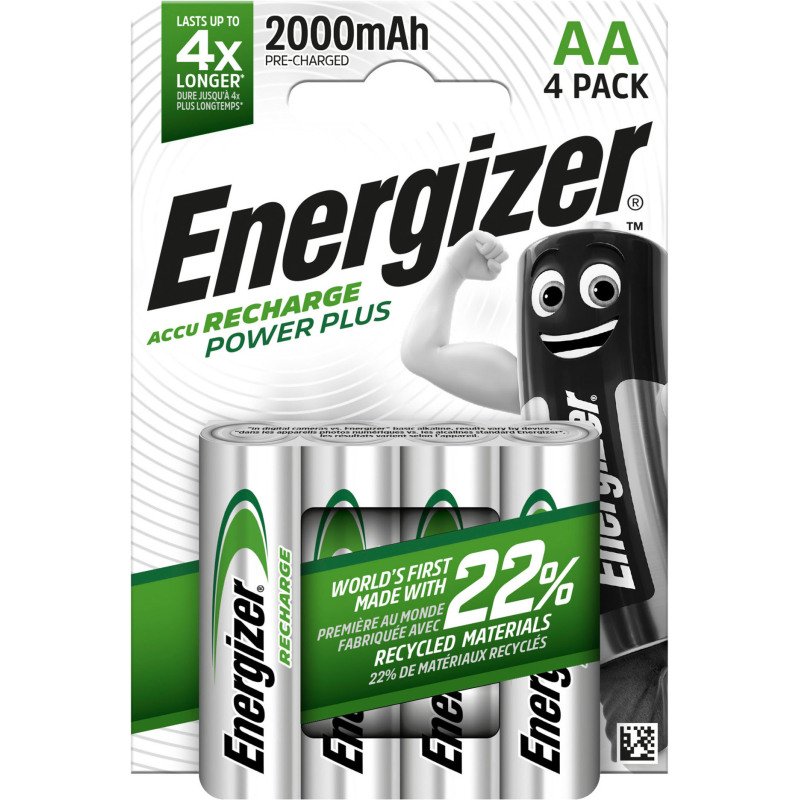 Energizer rechargeables - Pack de 4 accus AA/HR6 1,2 V