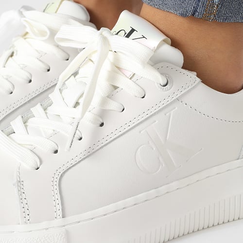 Baskets Femme Chunky Cupsole Laceup Leather 1202 Bright White Creamy White