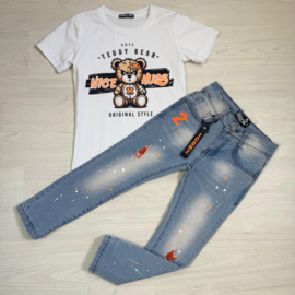 Hugs bear tee - Wit  (Verzenddatum 27 feb)