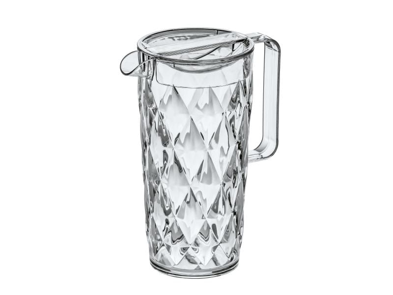 Koziol Krug Crystal 1.6 l Transparent Kunststoff-Karaffe mit Deckel und Henkel