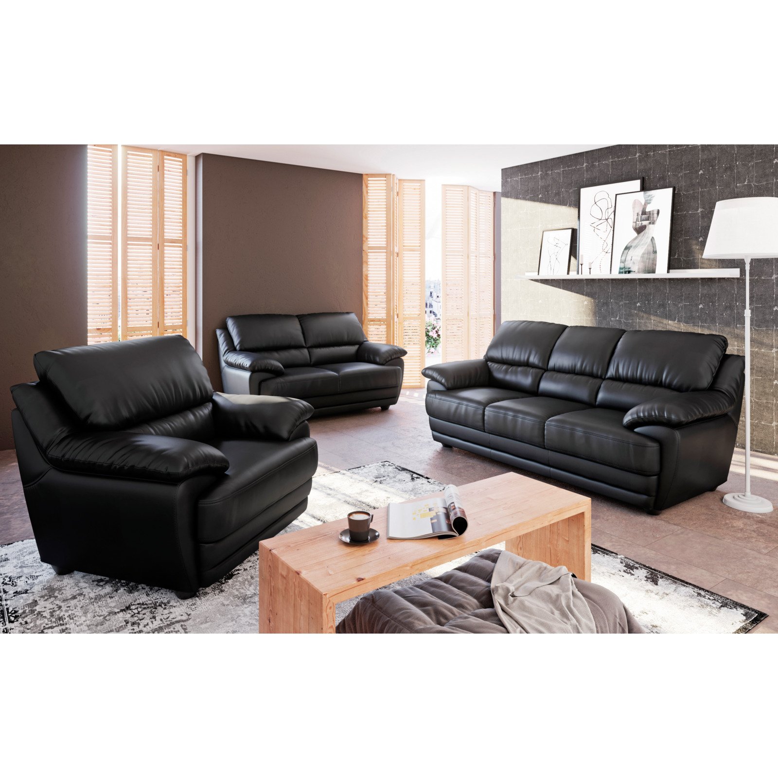 Sessel Nebolo Textilleder schwarz