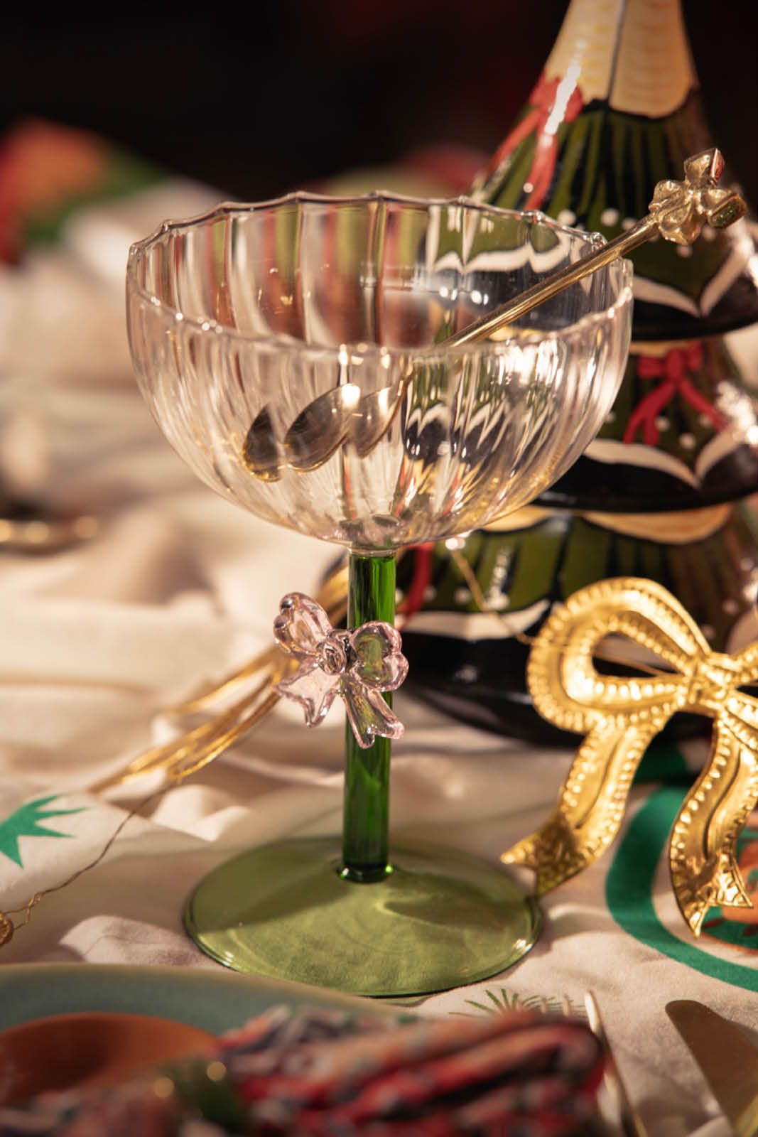 Goudkleurige theelepels met strik