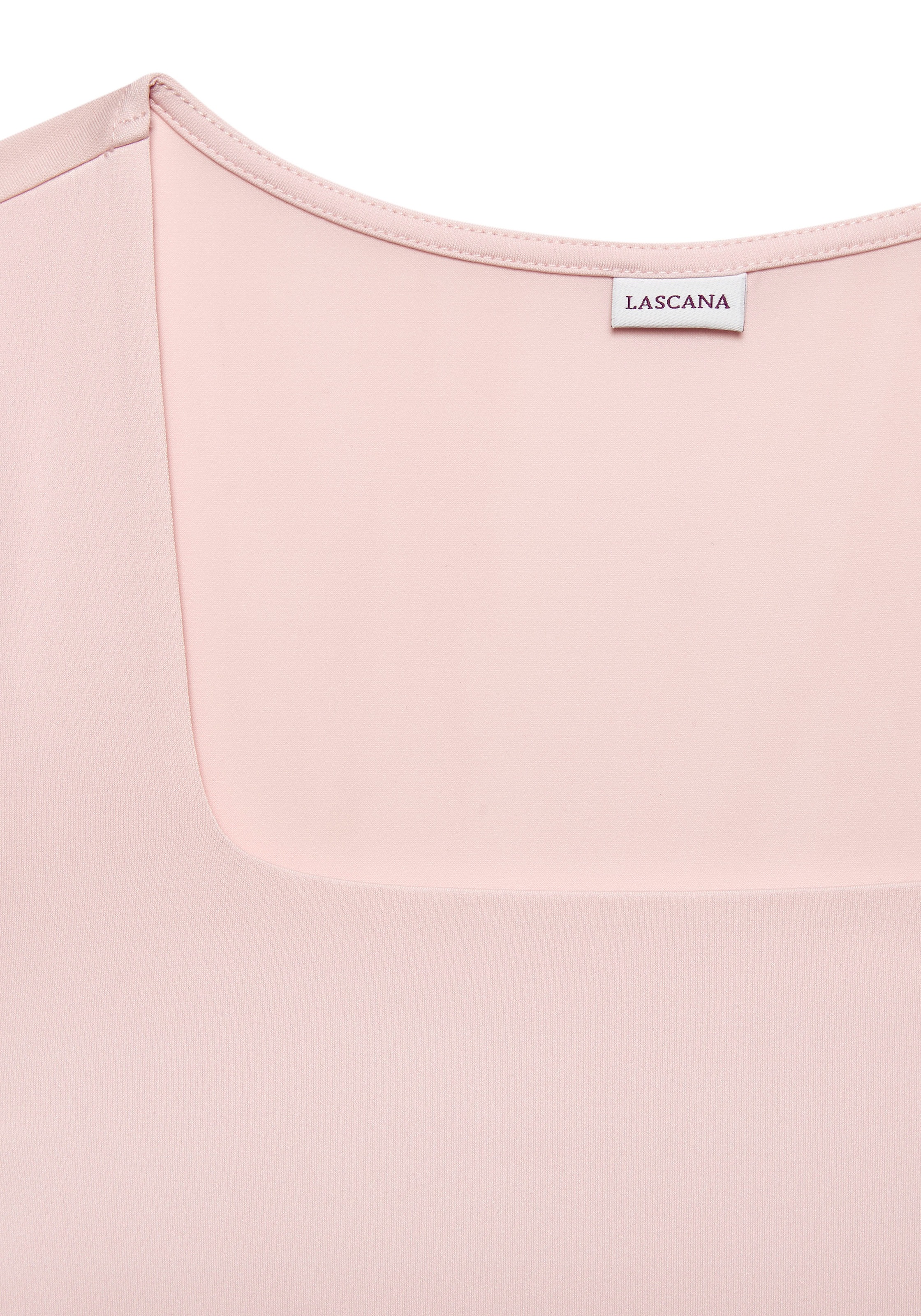 LASCANA T-Shirt , aus bügelfreiem Material, elegantes Kurzarmshirt, doppellagig