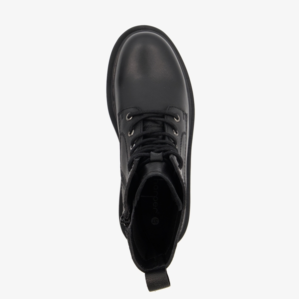 Harper leren dames veterboots met chunky zolen