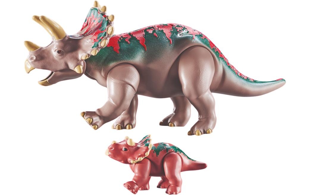 Playmobil® Spielbausteine »Dinos Triceratops mit Jungtier 71821«