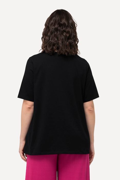 T-Shirt, Zierband, Tunika-Ausschnitt, Halbarm